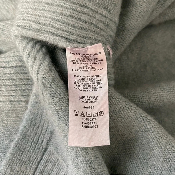 LOFT Aqua Mock Neck Wool Blend Plush Yarn Pullover Sweater Small Women’s - Picture 9 of 10